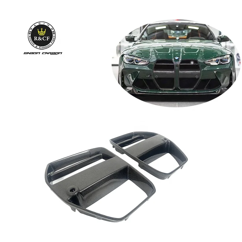 Top selling! G80 M3 Grille V style Aero Carbon Fiber Front Grill Cover Exterior Accessories For BMW G80 M3 G82 G83 M4