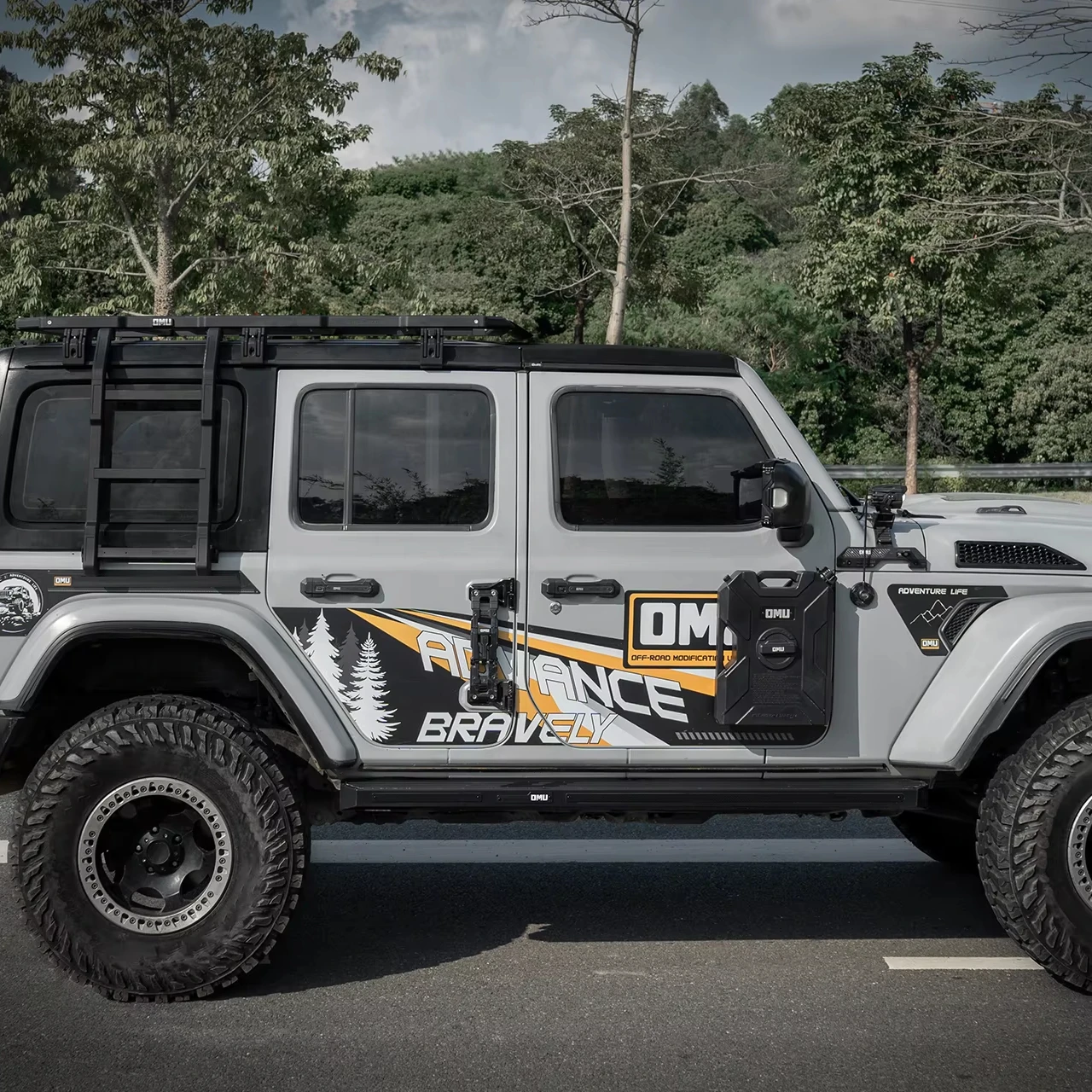 OMU Genesis Series Aluminum Side Step For Jeep Wrangler JL 4 Doors Running Roard Nerf Bar Accessories