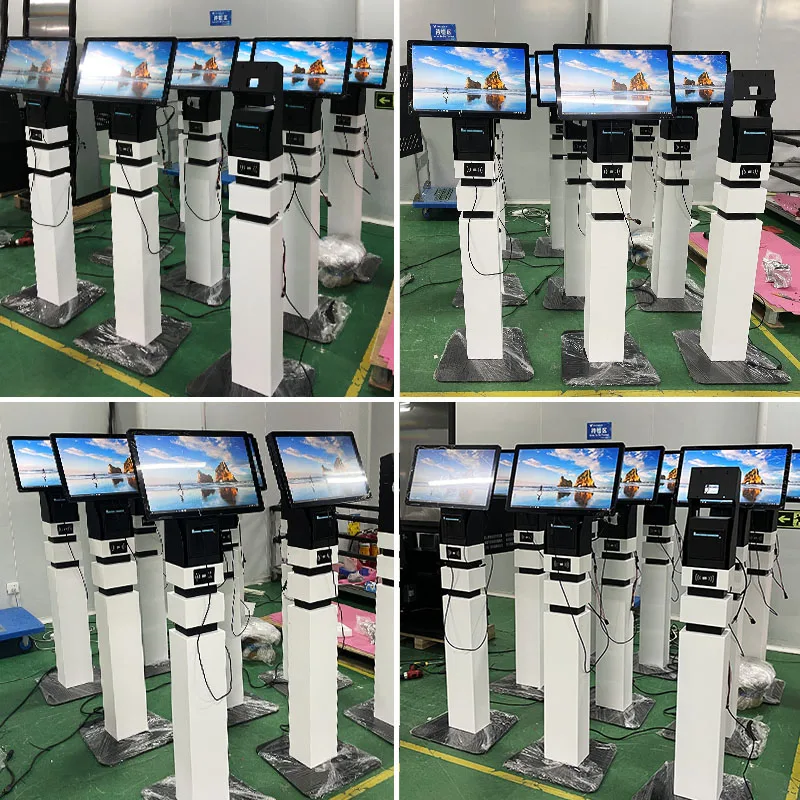 Hot sale accept customized 21.5' ultra 4K display support scan print touch screen self ordering kiosk stand for restaurant