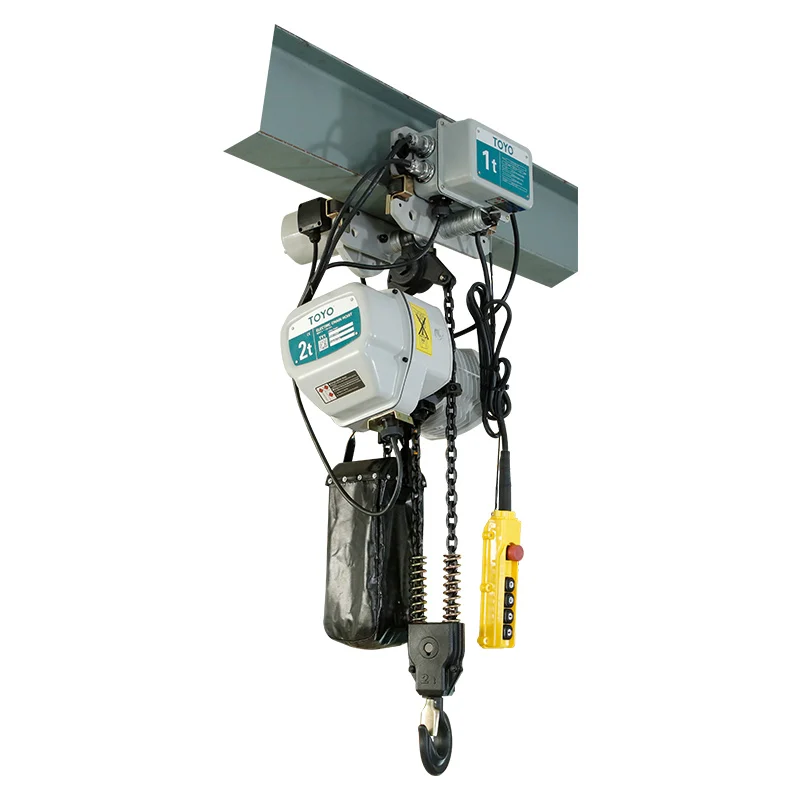 Toyo Single Phase Winch Hoist Wireless Remote Control 1 2 Ton Electric Chain Hoist With Trolley