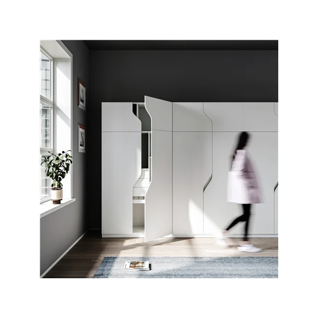 Designed Modern Furniture Modern Popular Style Elegant Living Room Furniture Wooden Material Clothes Sliding Home Wardrobe