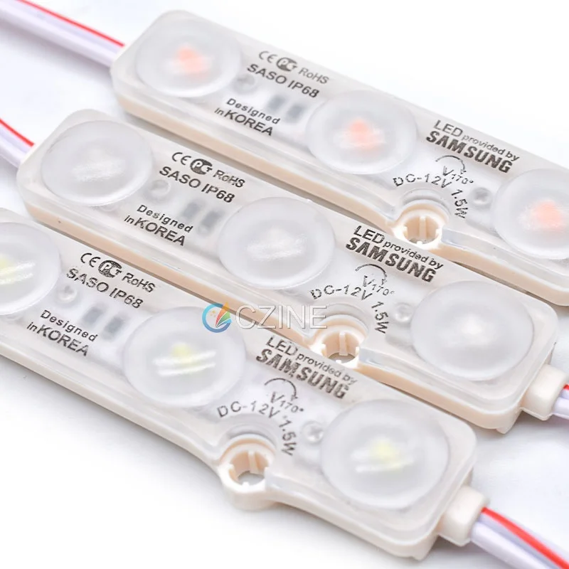 Red green blue yellow pink warm cool white waterproof IP67 1.2w 6618 5630 12v injection led module for sign