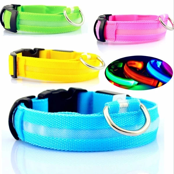 2021 Fashion Pet USB rechargeable LED flashing dog collar solar battery charging led dog collar