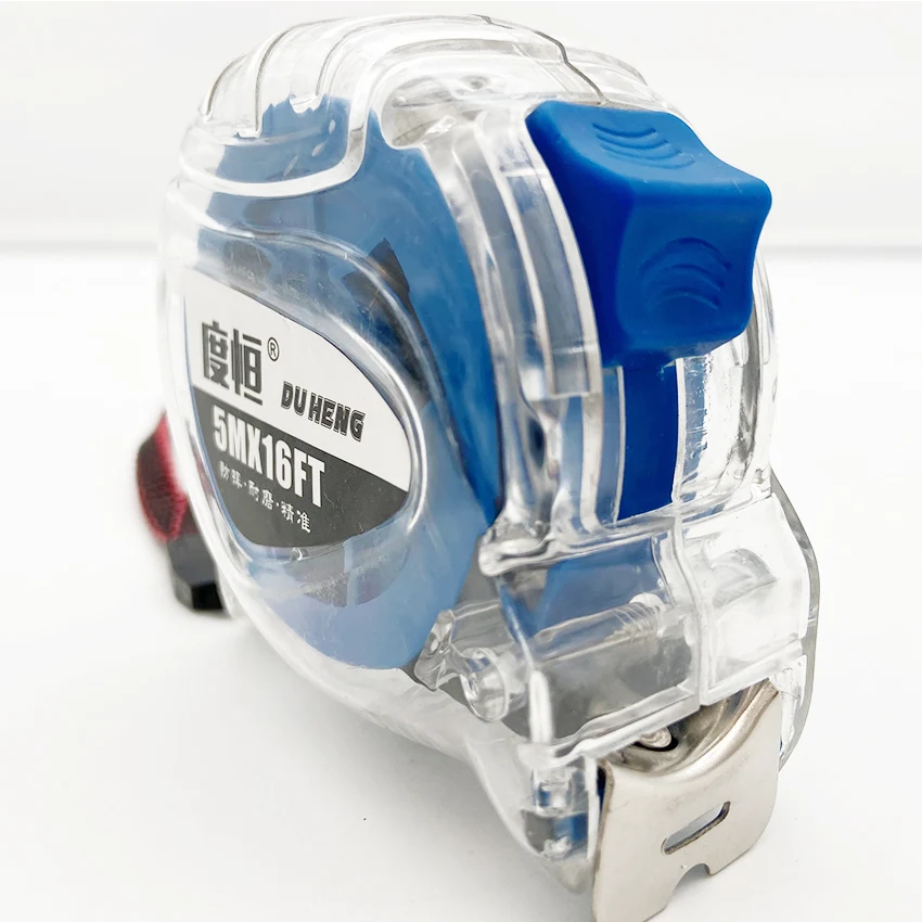 Transparent thickened durable new fashion measuring tape iron axis British sky blue construction site measuring tool