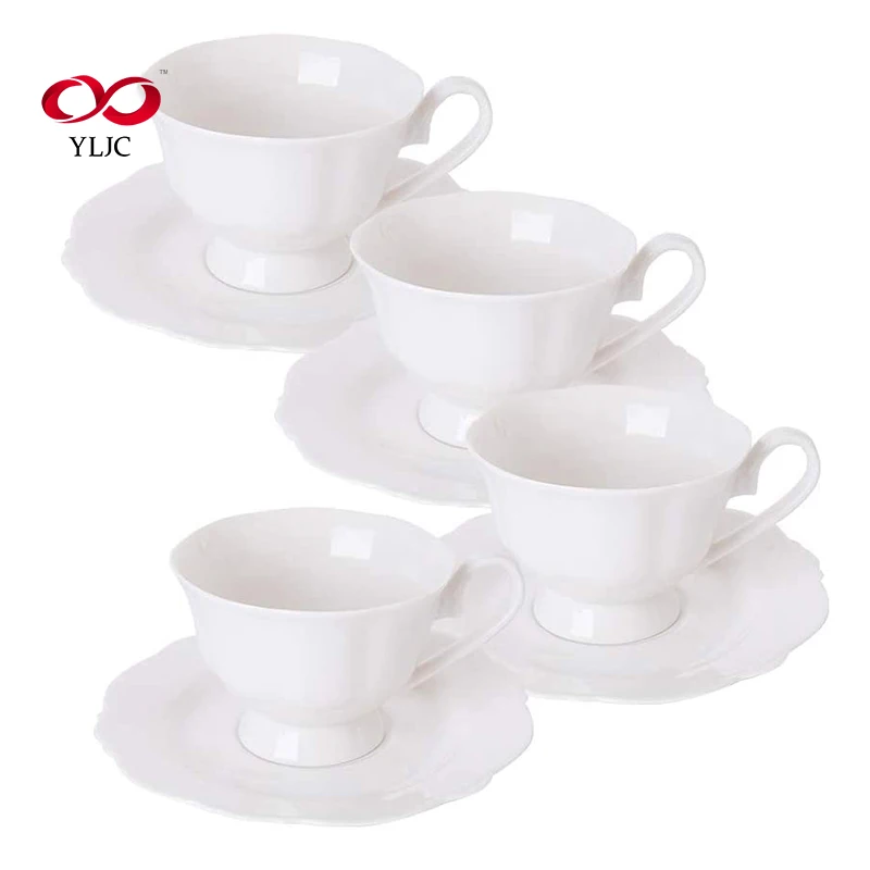 Wholesale Promotional Gift Item Ceramic Bulk Custom Decal Printing Floral Fine Bone China Coffee Cup And Saucer Tea Set