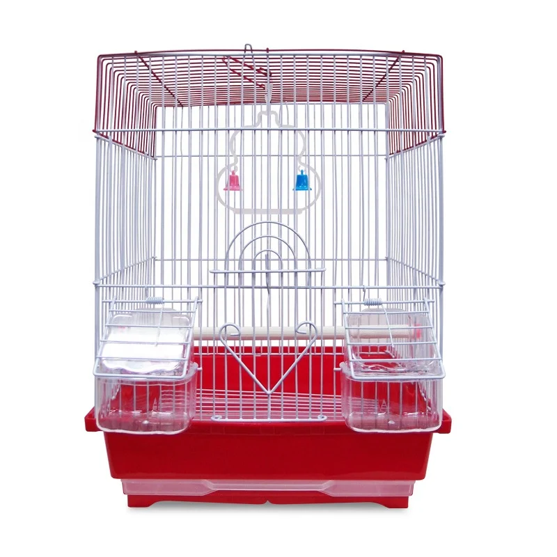 Economy Iron Wire Parakeet Bird Cage Parrot Fancy Bird Cages Breeding With Rolling Stand