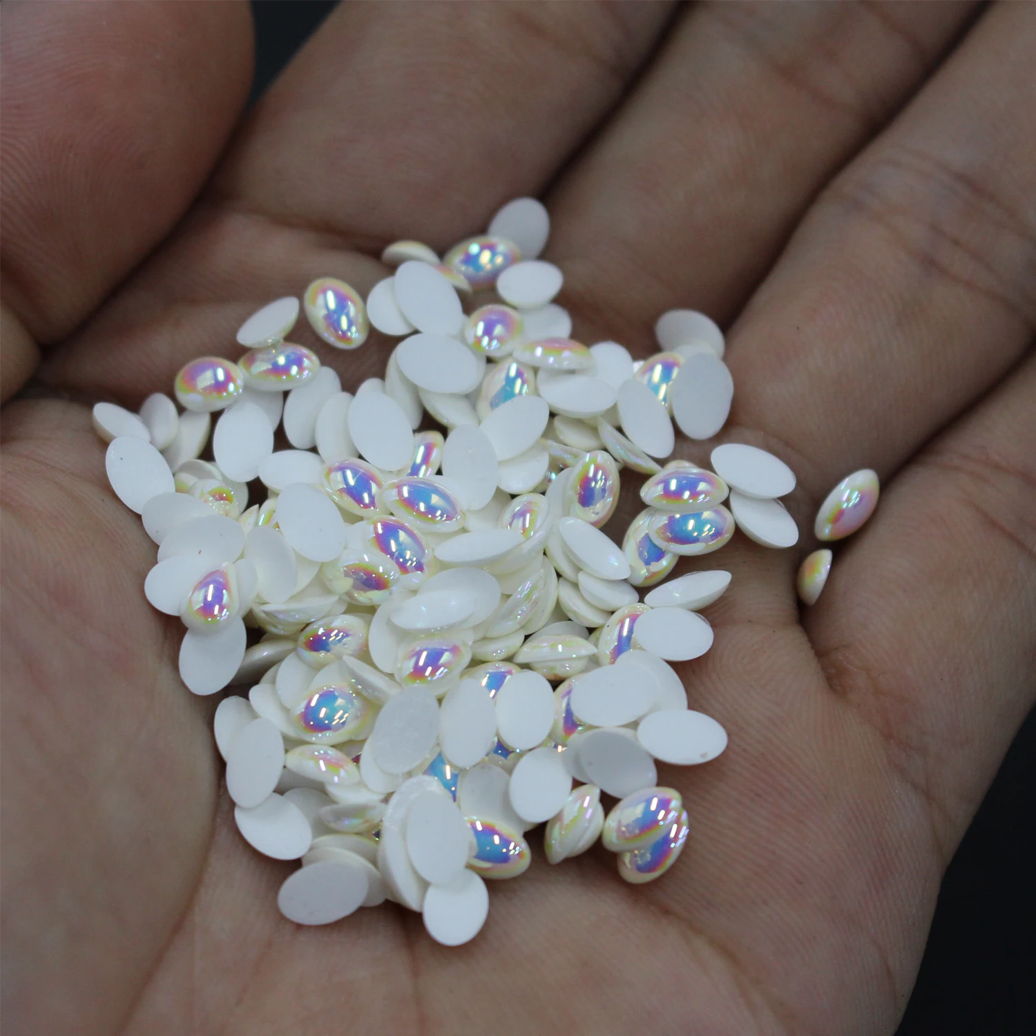 Wholesale 6*4mm ellipse shape epoxy resin , hot fix lead-free epoxy rhinestone which can be customized in different colors