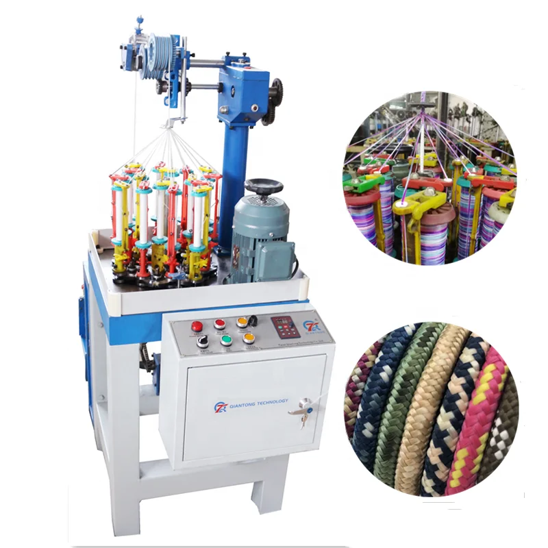 Economical one head polypropylene cord maker 16 carrier/spindles PP Pet rope braiding machine