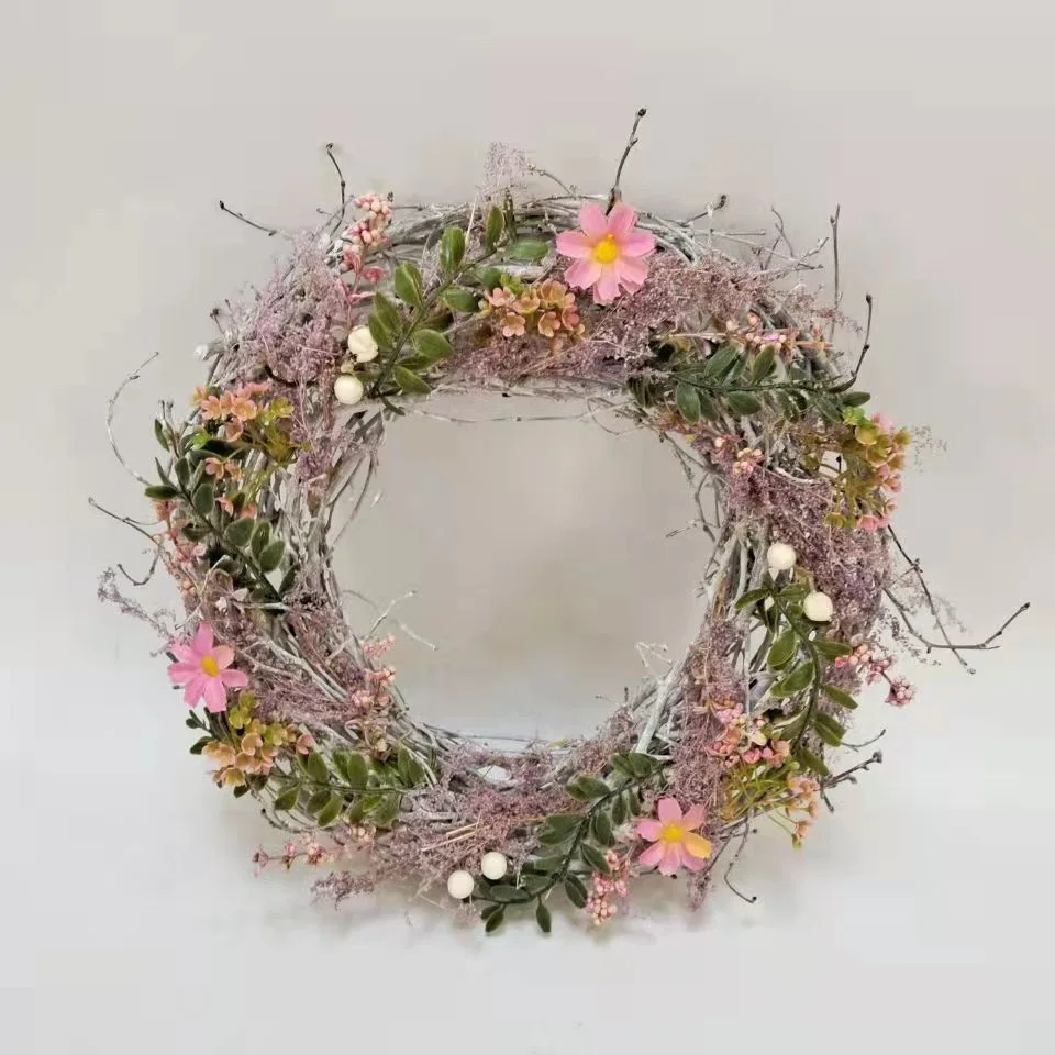 GY BSCI Manufacturer Supply Handmade Artificial Summer Decoration Home Spring Wreath