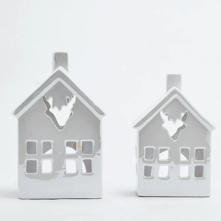 Китайские поставщики Белый олень украшение фарфор Рождественский керамический