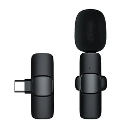 K9 New Live Noise Cancelling Wireless Clip Recording 2.4Ghz Microphone Bee Lavalier Microphone for Smartphone USB Type-c