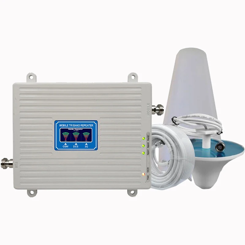  Трехдиапазонный ретранслятор 4G 3G 2G Усилитель сотового сигнала GSM 900 DCS LTE 1800 WCDMA 2100 МГц Мобильный