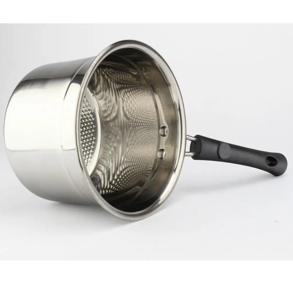 Stainless steel Korean single-handle right-angle pan milk boiler
