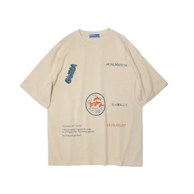 2021 модные мягкие мужские футболки с коротким рукавом и принтом в японском стиле