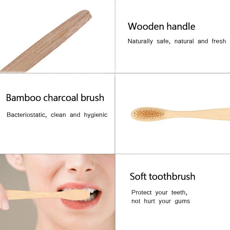 100% Natural Black Soft Bamboo High Quality Waterproof Cleansing Brush Logo Toothbrush