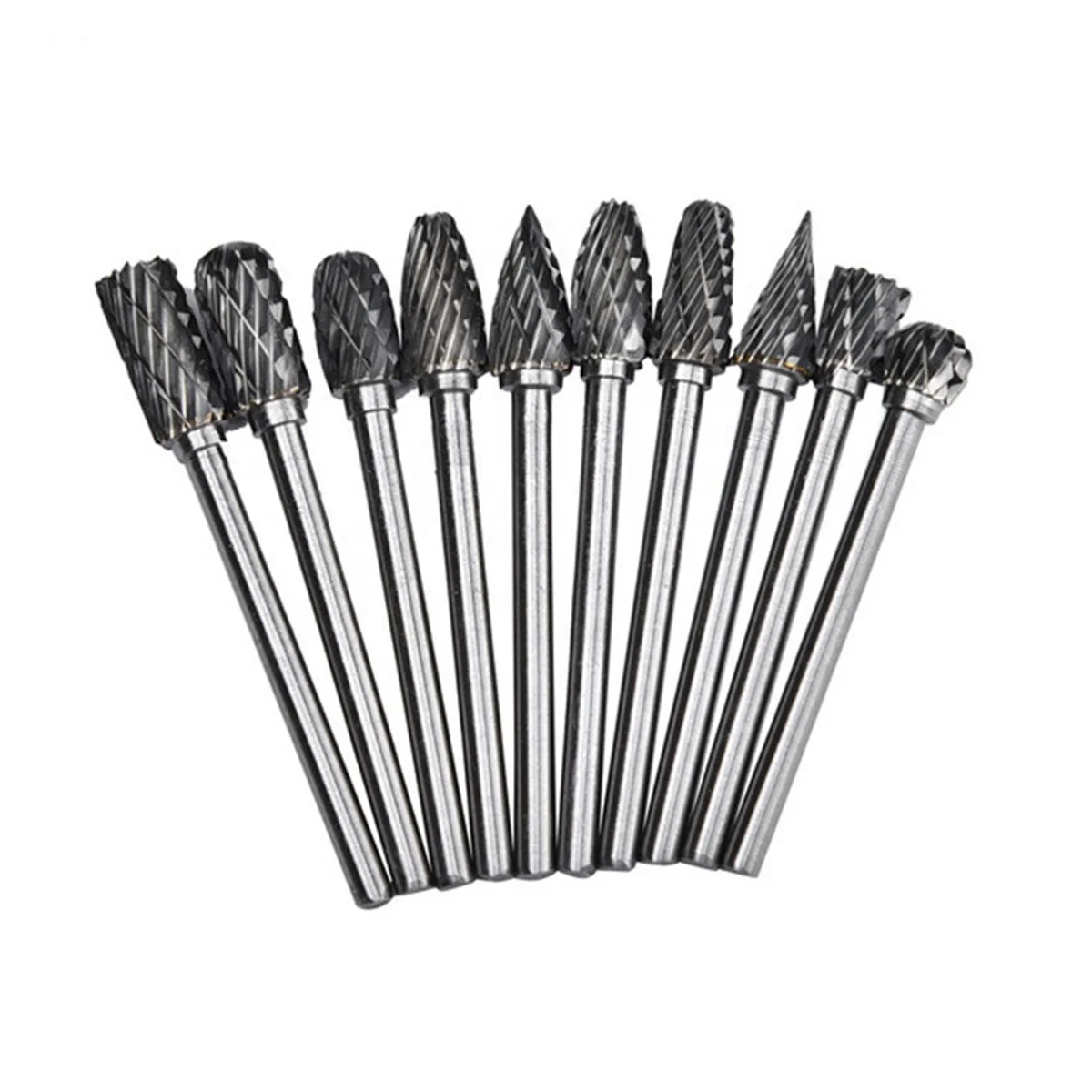 10pcs Carpenter Tungsten Steel Carbide Rotary File Set for Woodworking