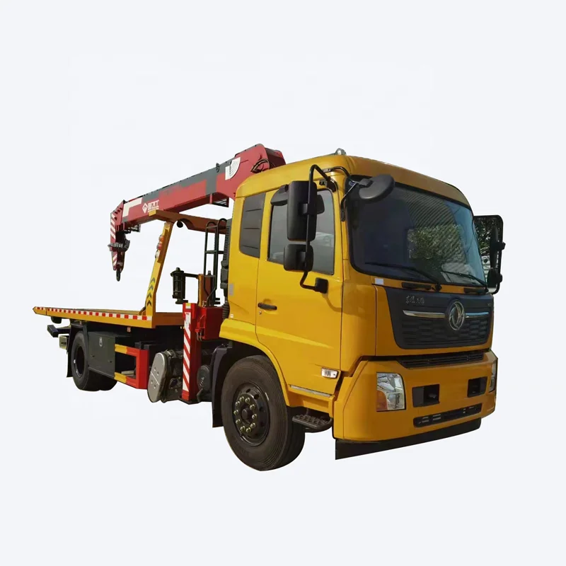 Dongfeng Kingrun 10-тонный дорожный спасательный прицеп с 8-тонным краном