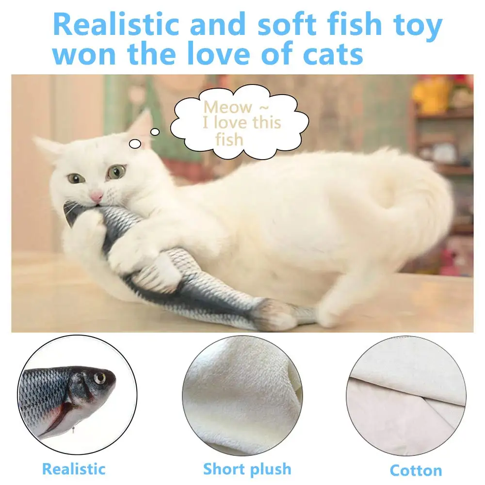 Wholesale Electric Floppy Fish Cat Toys Interactive Automatic Flopping Fish Cat Kicker Toys for Cats Puppy Small Dog