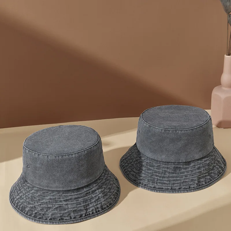 2024 Classic vintage spring Fall cowgirl couple Plain men women sports jeans bucket hat in bulk FJL63nzm