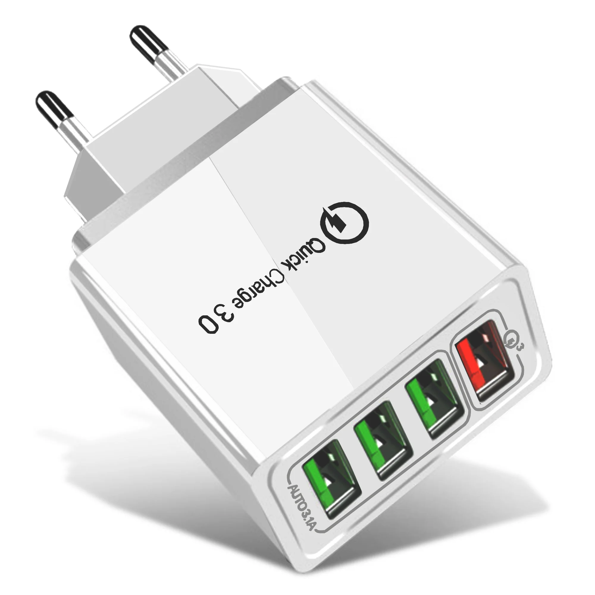 Новое поступление QC3.0 Быстрая зарядка 4 USB-порта универсальное дорожное настенное зарядное устройство