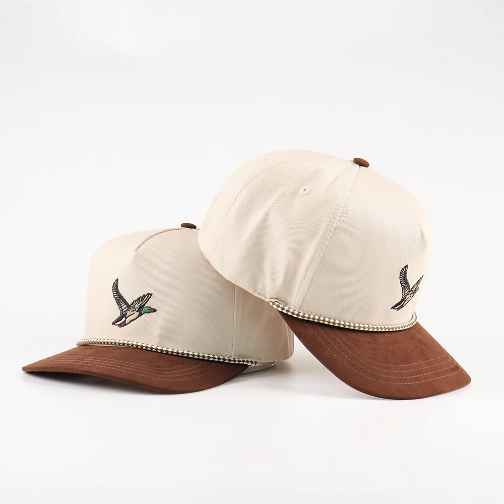 Hat manufacturer custom hat color suede fabric curved brim lightweight sport hats Moisture-wicking sweat band rope baseball caps