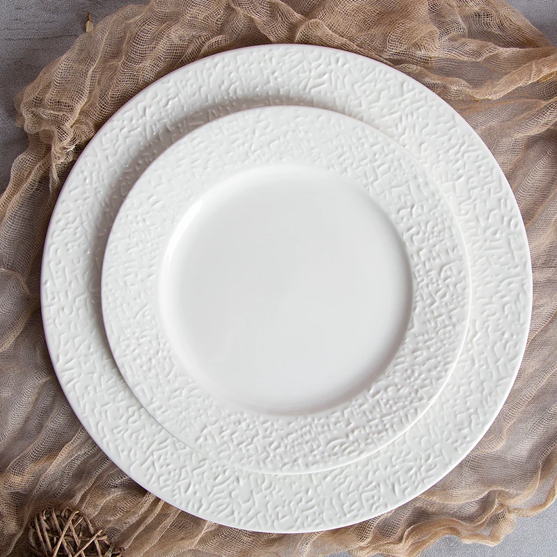 Catering Hotel Ceramic Dinner Plate Wholesale Restaurant Ceramic Plates Colored Porcelain Round Serving Plate