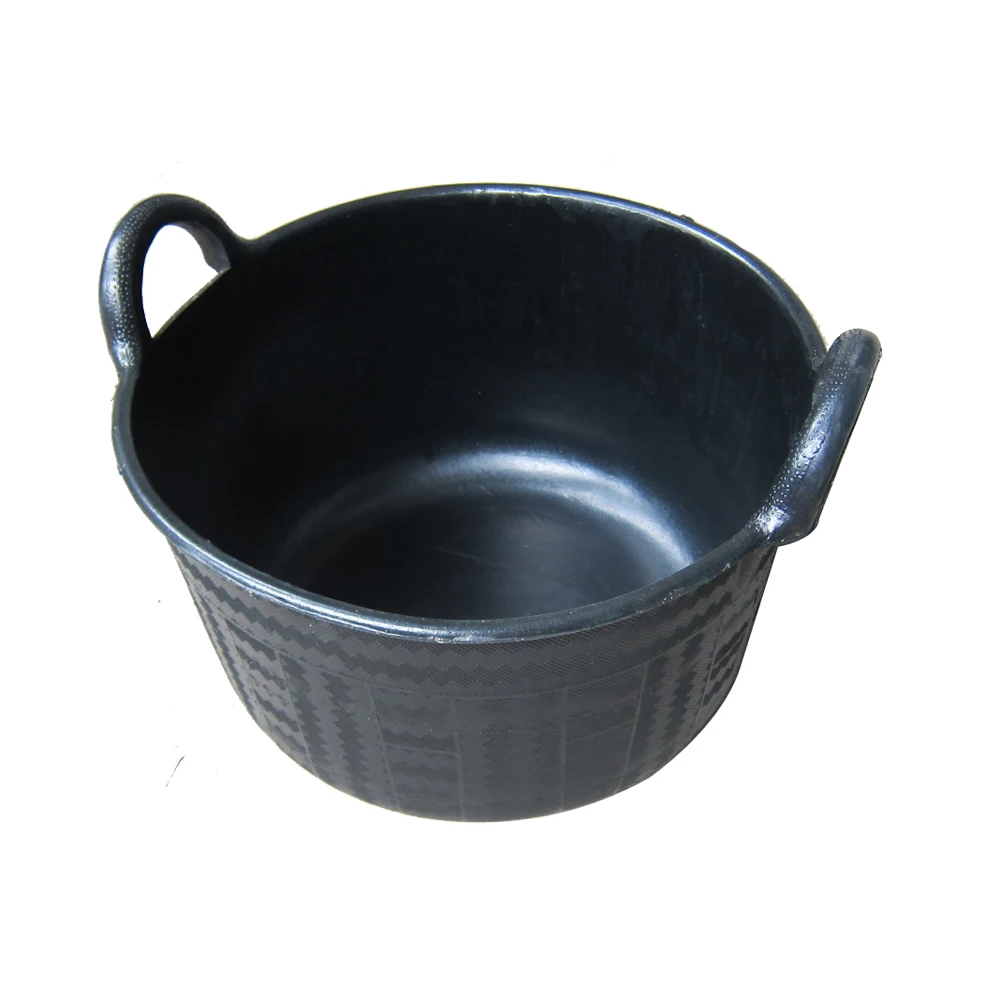 30L Tyre rubber basket feed bucket with two handles