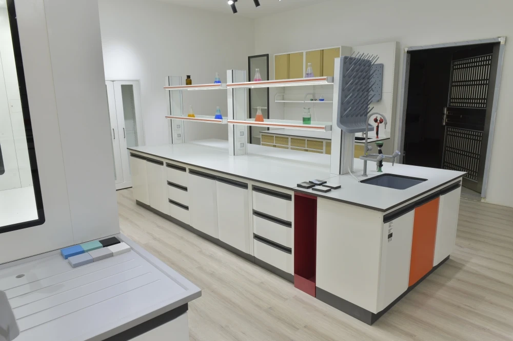 Free Design Medical Chemistry Laboratory Furniture Lab Tables with Steel Cabinet Lab Bench