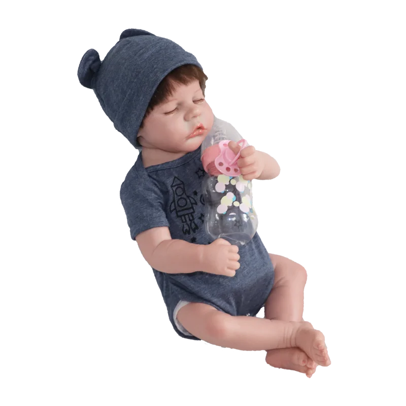 Collection 48cm Newborn Dolls Real Looking  Bath Toys Reborn Dolls Solid Silicone Baby