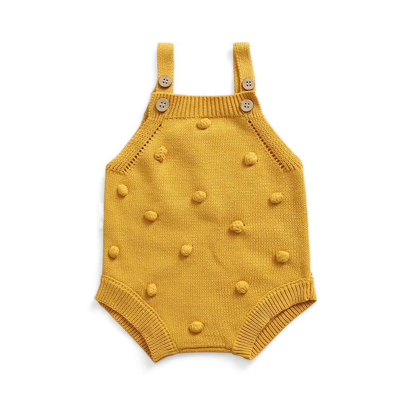 
kids Baby Girl Knit Pom Pom Romper Sleeveless crochet warm jumper for newborn baby 