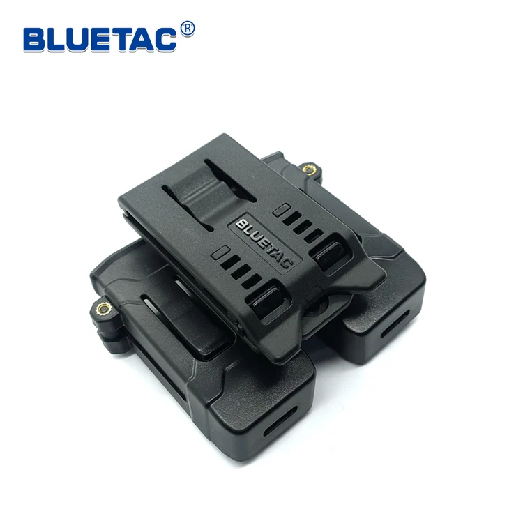 BLUETAC 9mm Double Universal Mag Pouch With Variable Platform For Multiple Carry Vest Belt Clip Attachment