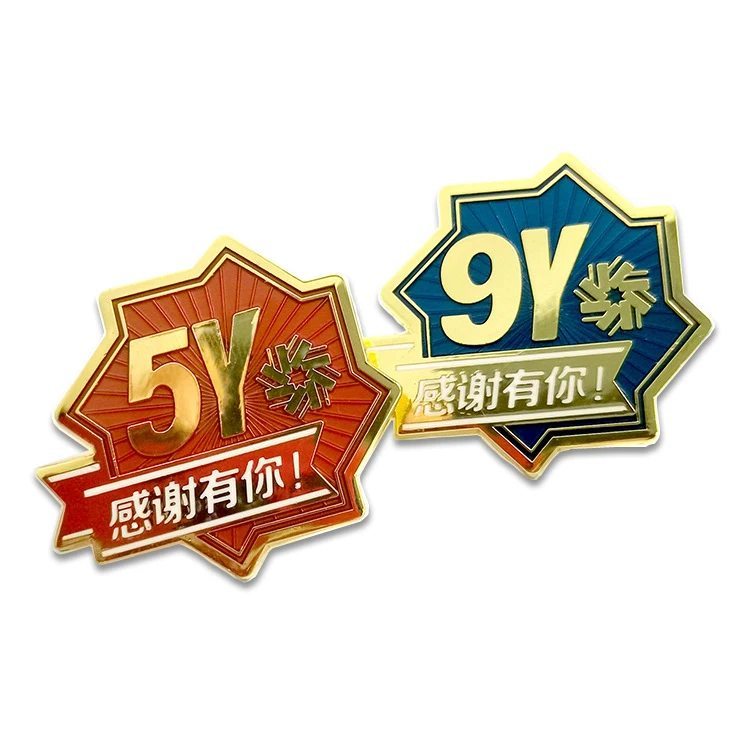 Custom metal company logo pin round name button badge