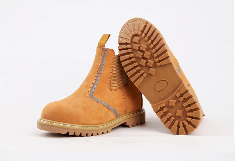 Gaomi Morning Glory women  honey nubuck leather safety shoes mid cut safety boots