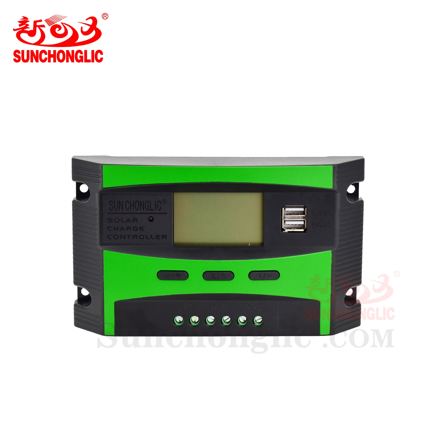Sunchonglic solar controller 20a 12v 24v smart pwm solar charge controller