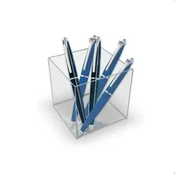 Wholesale Diy Transparent Acrylic Square Round Desktop Storage Multifunctional Student Stationery Storage Pen Holder