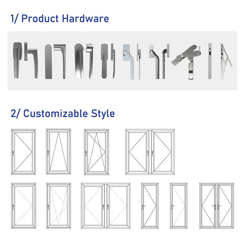 Premium Casement Windows Energy Efficient Soundproof Aluminum Frame Triple Glazed Tilt and Turn Windows
