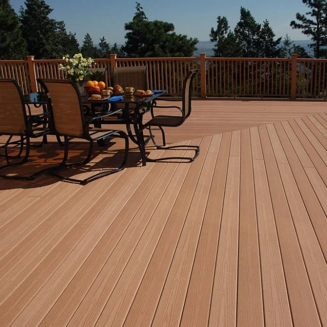 Outdoor decking Deep embossed wpc deck wood plastic hollow composite timber decking uk for park balcony garden