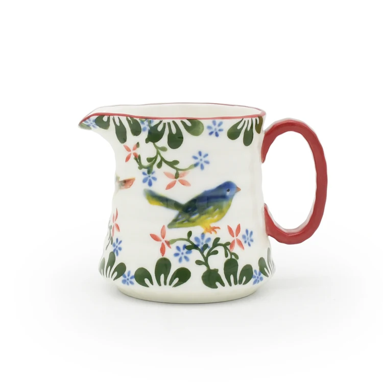 kitchenware Ceramic Sugar Jar and Creamer bird collection Set of 2pcs Sugar milk pot  set
