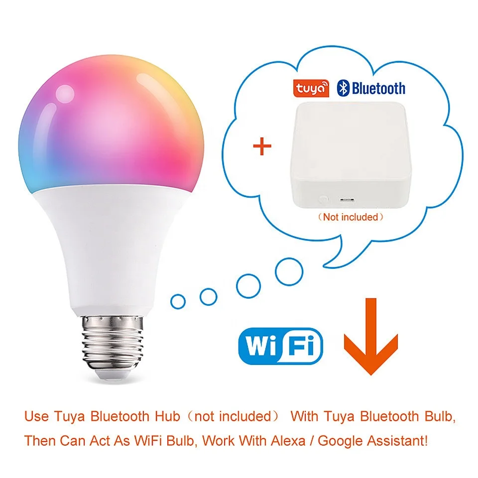 RGBCW Dimming Color Wifi B22 E27 E26 9W 10W 12W 15W LED Bluetooth Light Bulb Bombillos LED Tuya Smart Life App Alexa Google