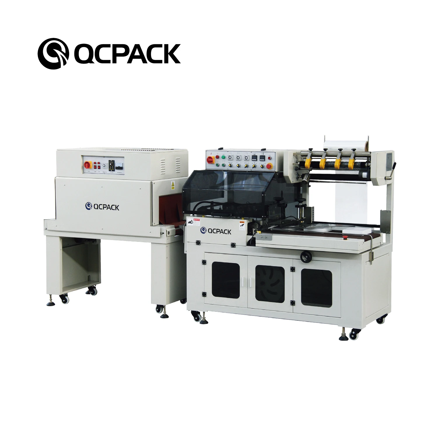 Large quantity food packaging machine shrink wrapping machine with PLC control
