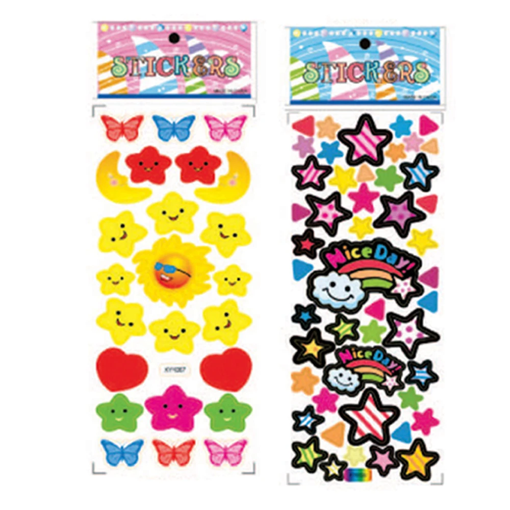 Custom printed pvc stickers, sticky waterproof PVC labels, company logo design cartoon star stickers