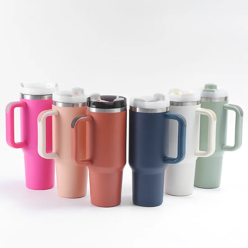 Car Insulated Stainless Steel Thermos 40oz Water Bottles Water Coffee Mugs Tumbler Cups 40oz With Handle Wholesale Bulk
