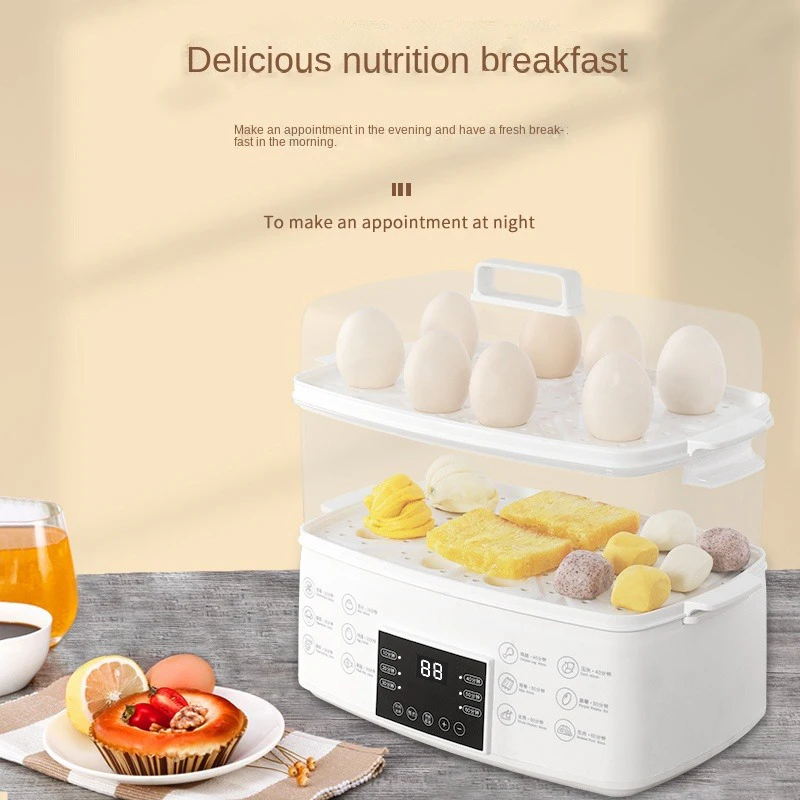 12L 3 Tiers Large Capacity 60 Minutes Mechanical Timer Electric Food Steamer