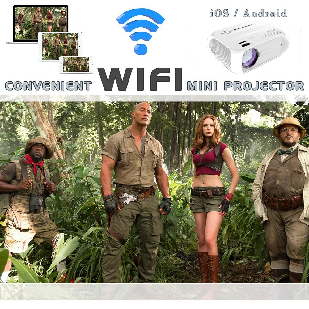 [Высококачественный Wi-Fi проектор] 4500 люмен новый дизайн встроенный 720P Full HD светодиодный ЖК мини портативный проектор для домашнего