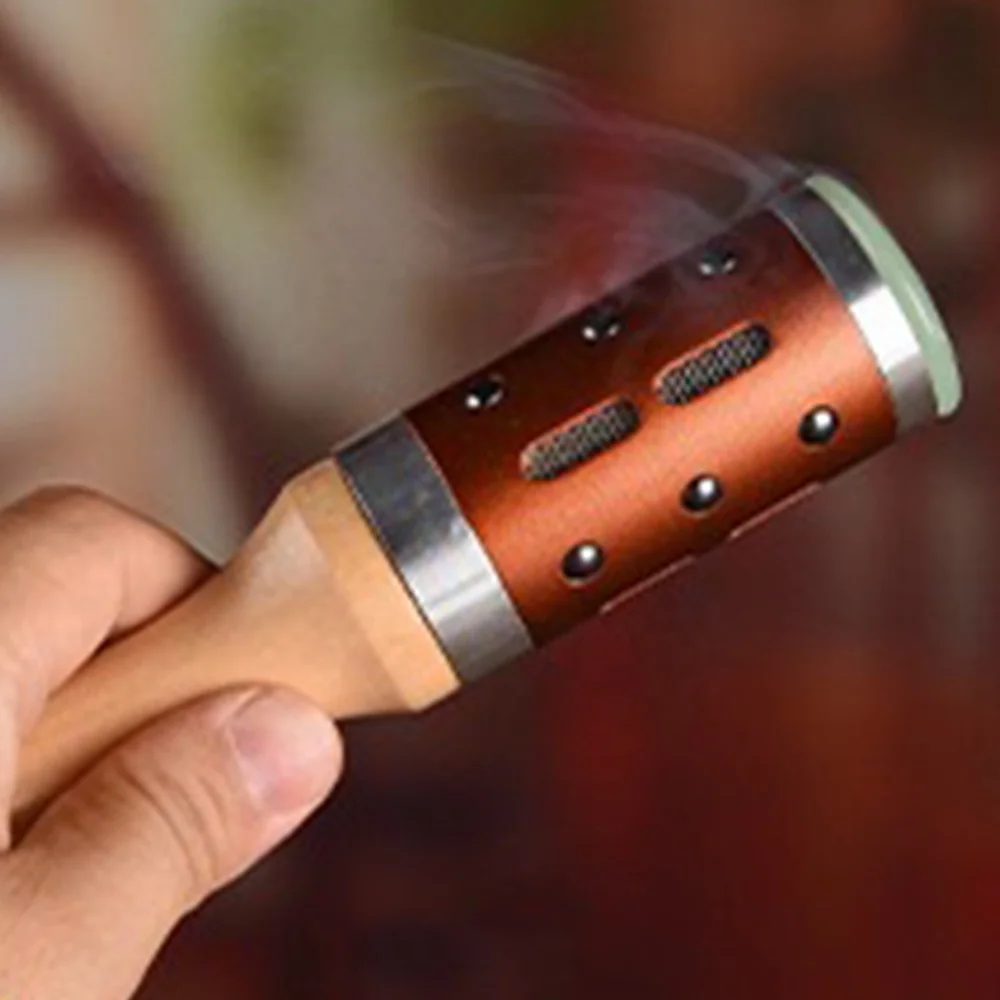 Portable herbal wormwood moxa stick moxibustion massager device