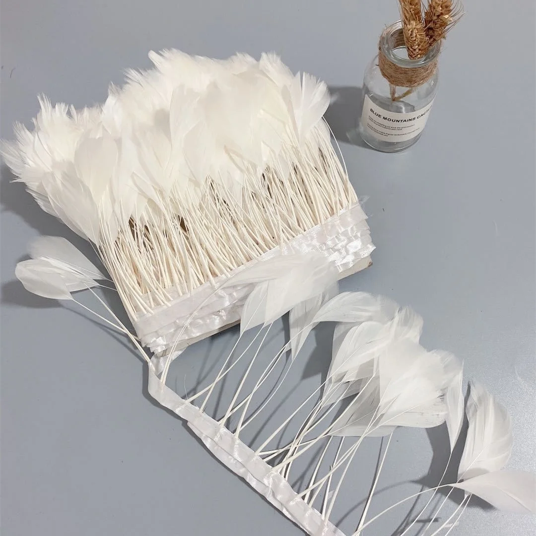 Goose Biot-Striped Feather Trims Fringe DIY Dress Sewing Crafts Costumes Decoration