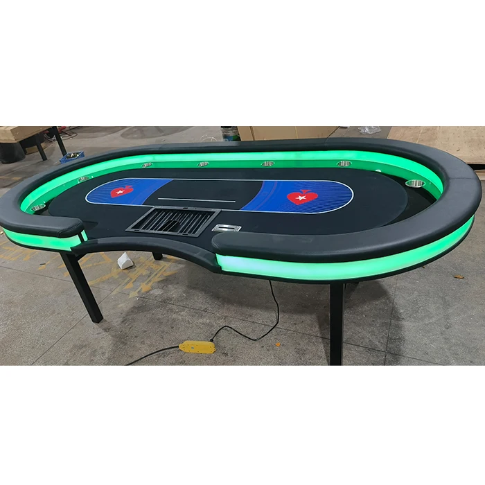 Foldable Metal Leg Poker Table 96 Inch 84 Inch Professional Casino Texas Blackjack Game Table Folding