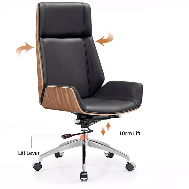 Commercial Office Furniture Bentwood Chair High Density Sponge Tilt Tension Swivel Boss Manager Executive Chair