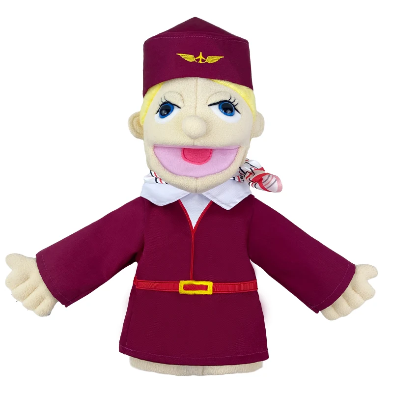 Wholesale Made Soft Cotton Plush Animal Hand Puppet Educational Human Puppet for Children