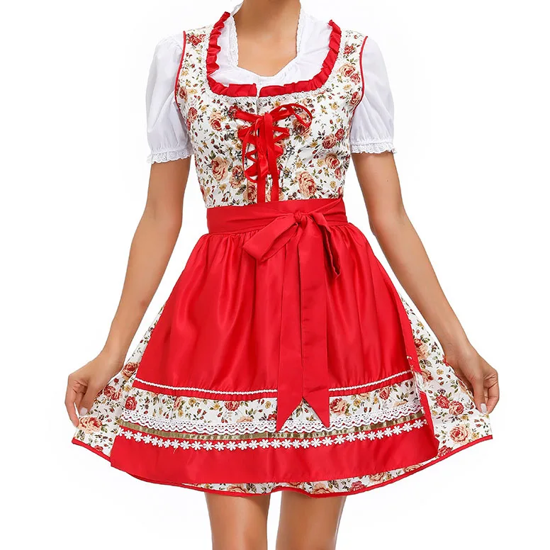 Новое поступление 2021, Кружевной Фартук Dirndl, модные костюмы, юбка официантки, Немецкий Октоберфест, баварийское женское платье горничной